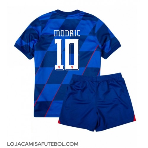 Camisa de Futebol Croácia Luka Modric #10 Equipamento Secundário Infantil Europeu 2024 Manga Curta (+ Calças curtas)